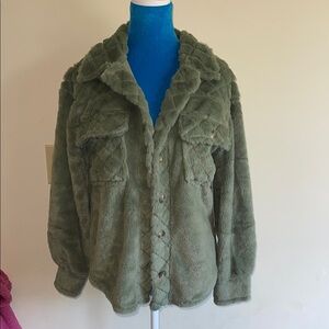 Crave Fame Olive Green SHACKET